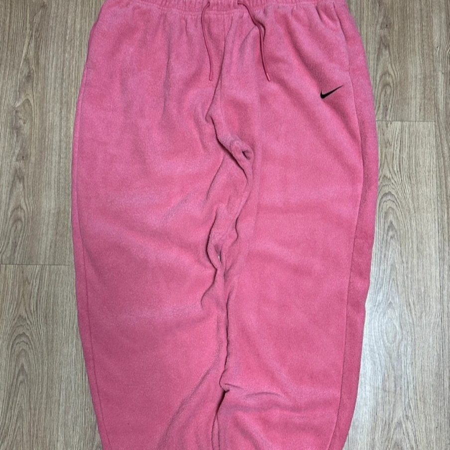 (W) Nike NSW Phoenix Fleece High Waisted Oversized Sweatpants Playful Pink White - Asia 착용 스타일
