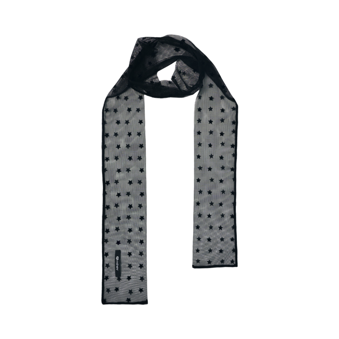 2EBSC001B mihev Star Dot Mesh Scarf Black