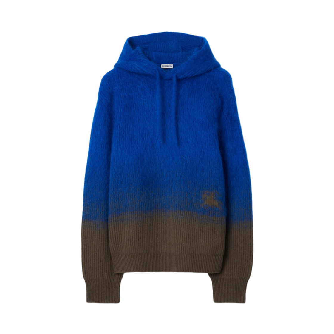 8094462 Burberry Wool Mohair Blend Hoodie Blue Brown