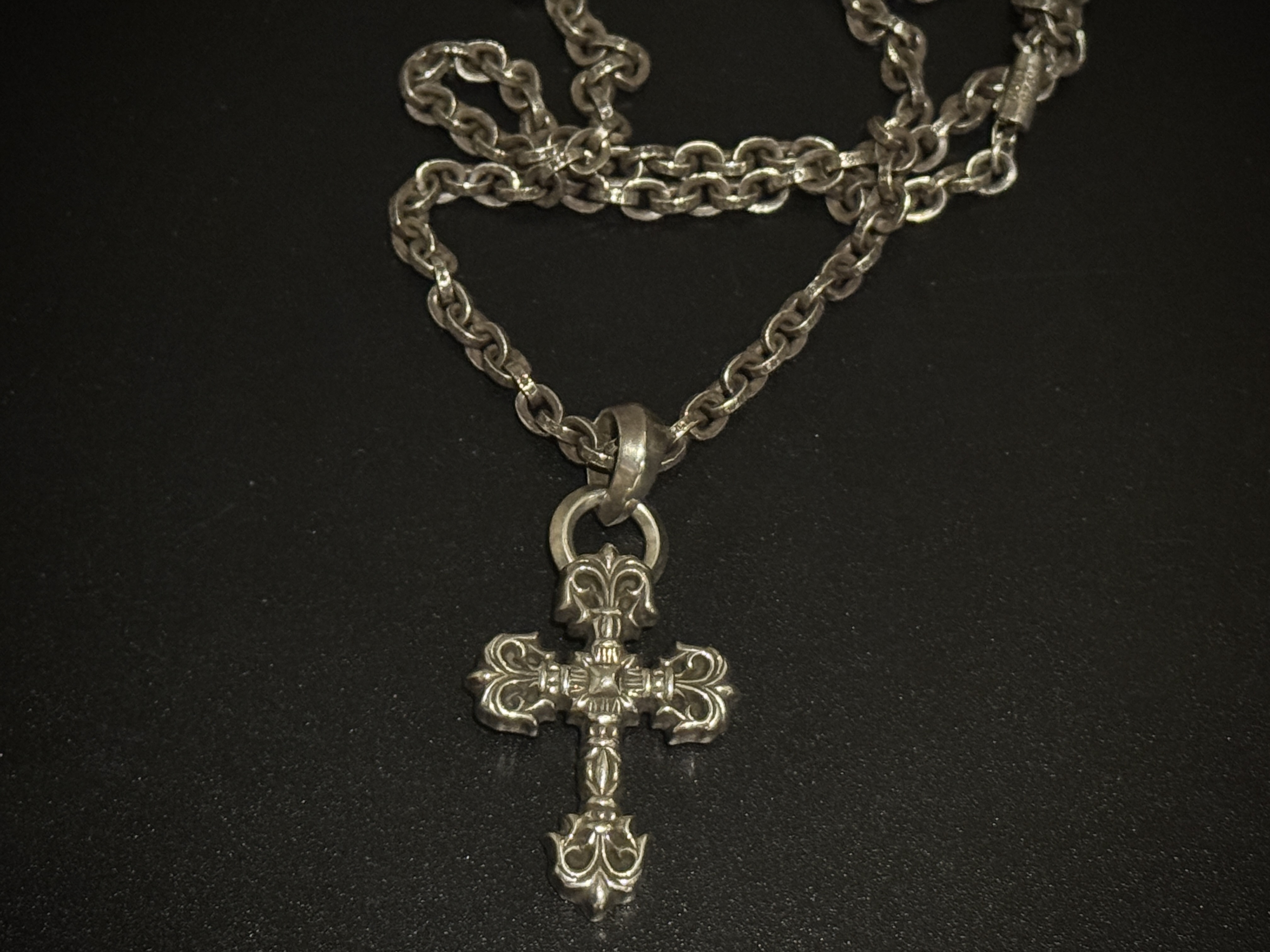 Chrome Hearts Paper Chain Necklace Silver 착용 스타일