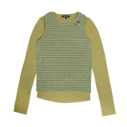 mihev Three-Button Knit Vest Long Sleeve Set Olive