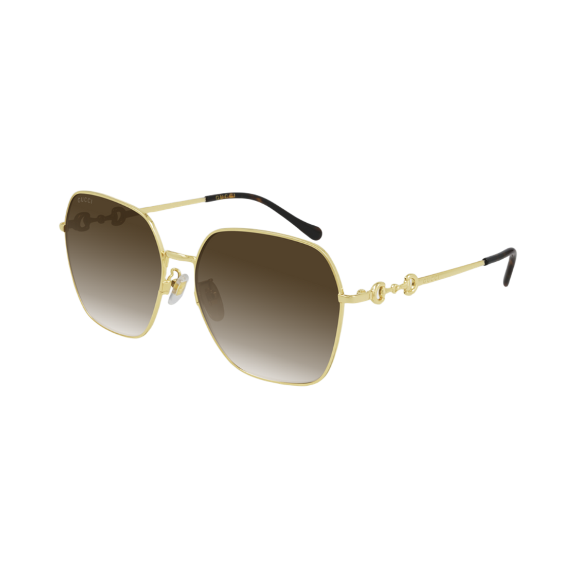 구찌 렉탱귤러 스퀘어 프레임 선글라스 골드 브라운(Gucci Rectangular Square Frame Sunglasses Gold Brown)