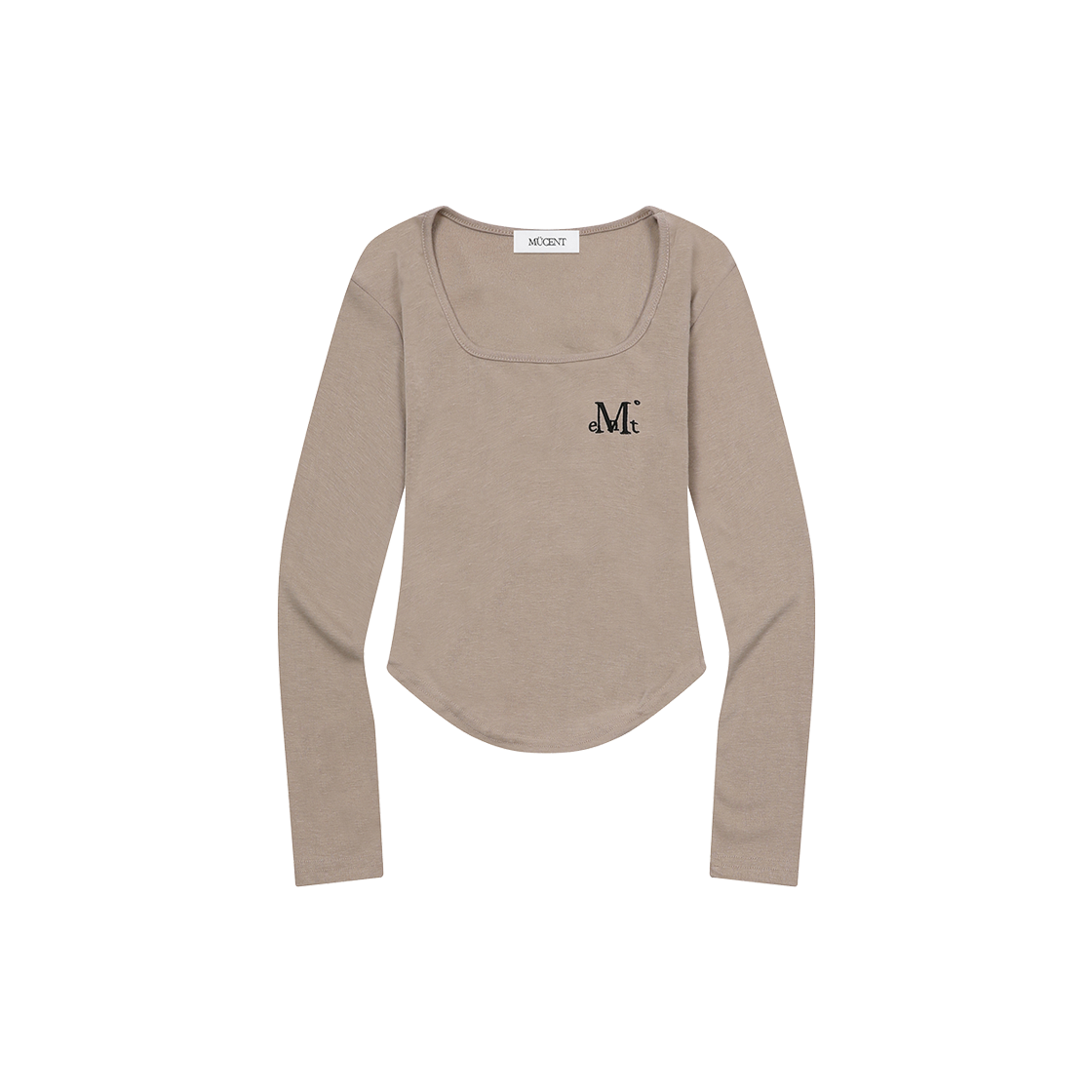 무센트 에이나 슬림핏 스퀘어넥 굴림티 (4컬러) 베이지(MUCENT Aeina Slim Fit Square Neck T (4Color) Beige)