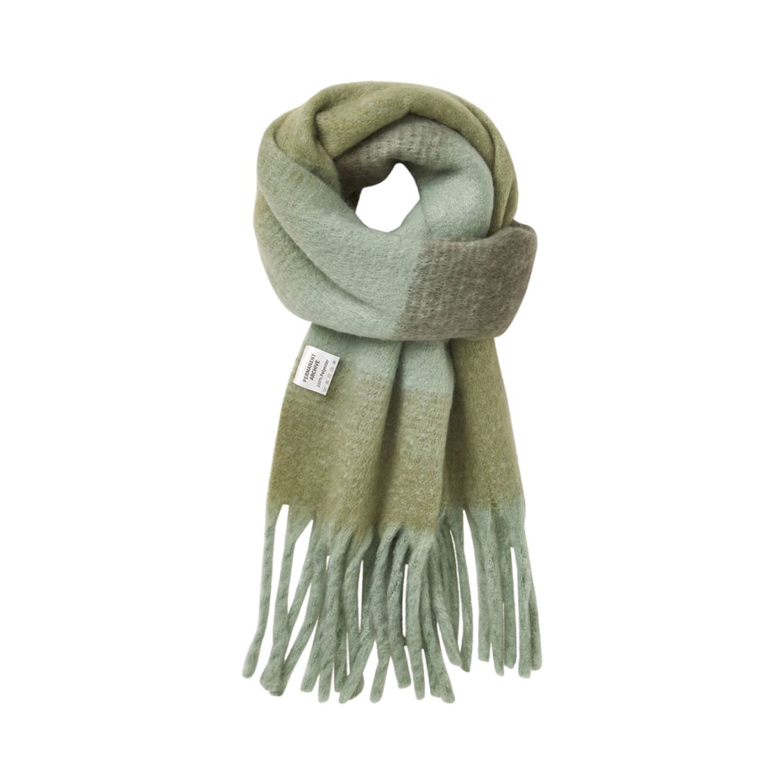 퍼머넌트 아카이브 브러쉬드 롱 니트 머플러 그린