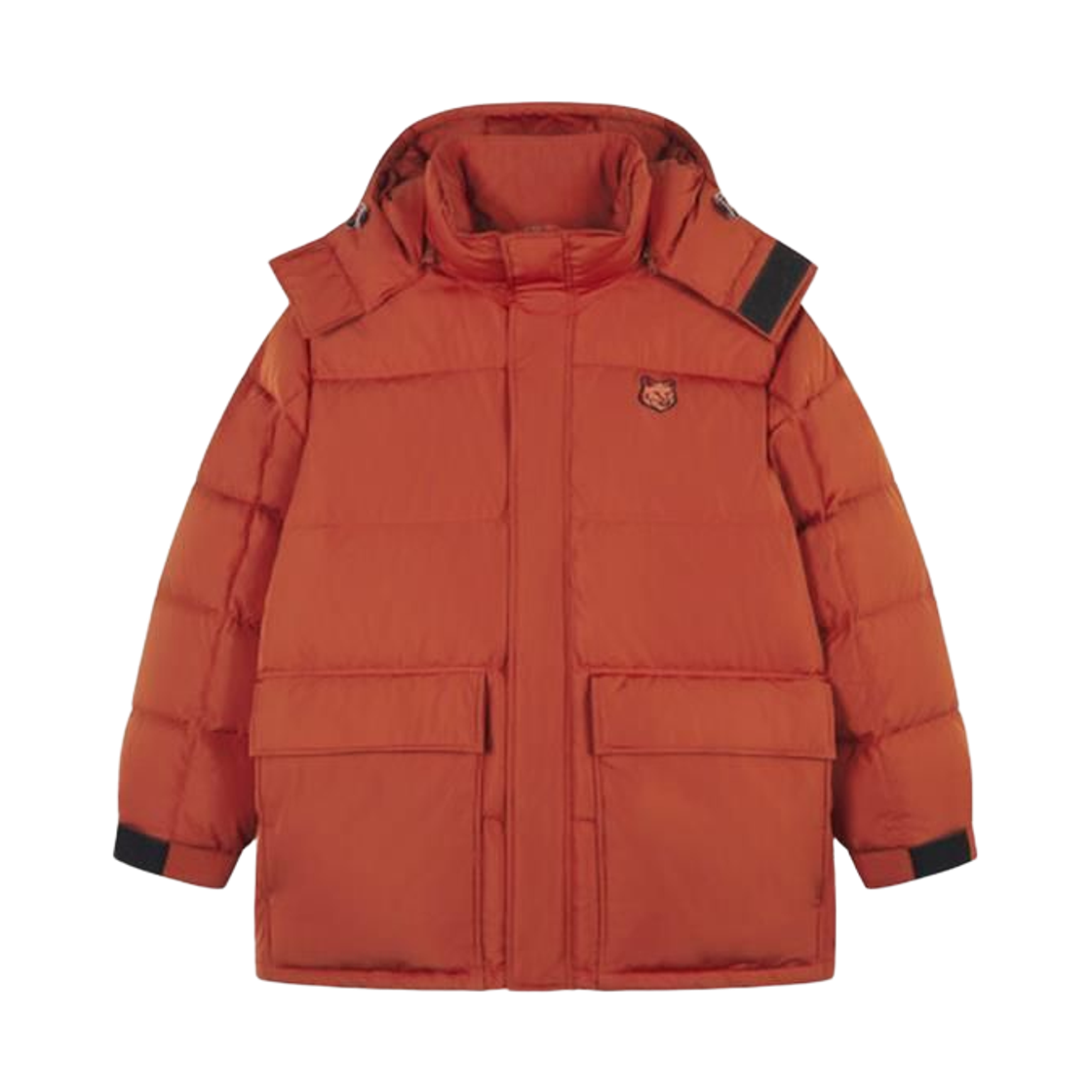 메종 키츠네 볼드 폭스 헤드 패치 나일론 후드 퍼퍼 클레이(Maison Kitsune Hooded Puffer in Nylon with Bold Fox Head Patch Clay)