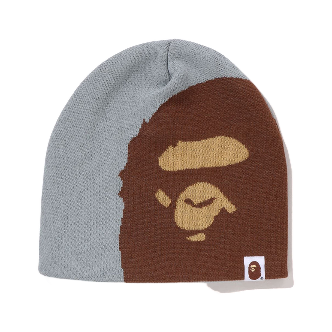 - BAPE Ape Head Knit Cap Gray