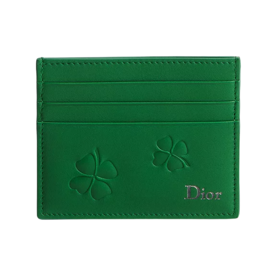 디올 클로버 자수 카프스킨 카드 홀더 브라이트 그린(Dior Clover Embroidery Calfskin Card Holder Bright Green) - 1
