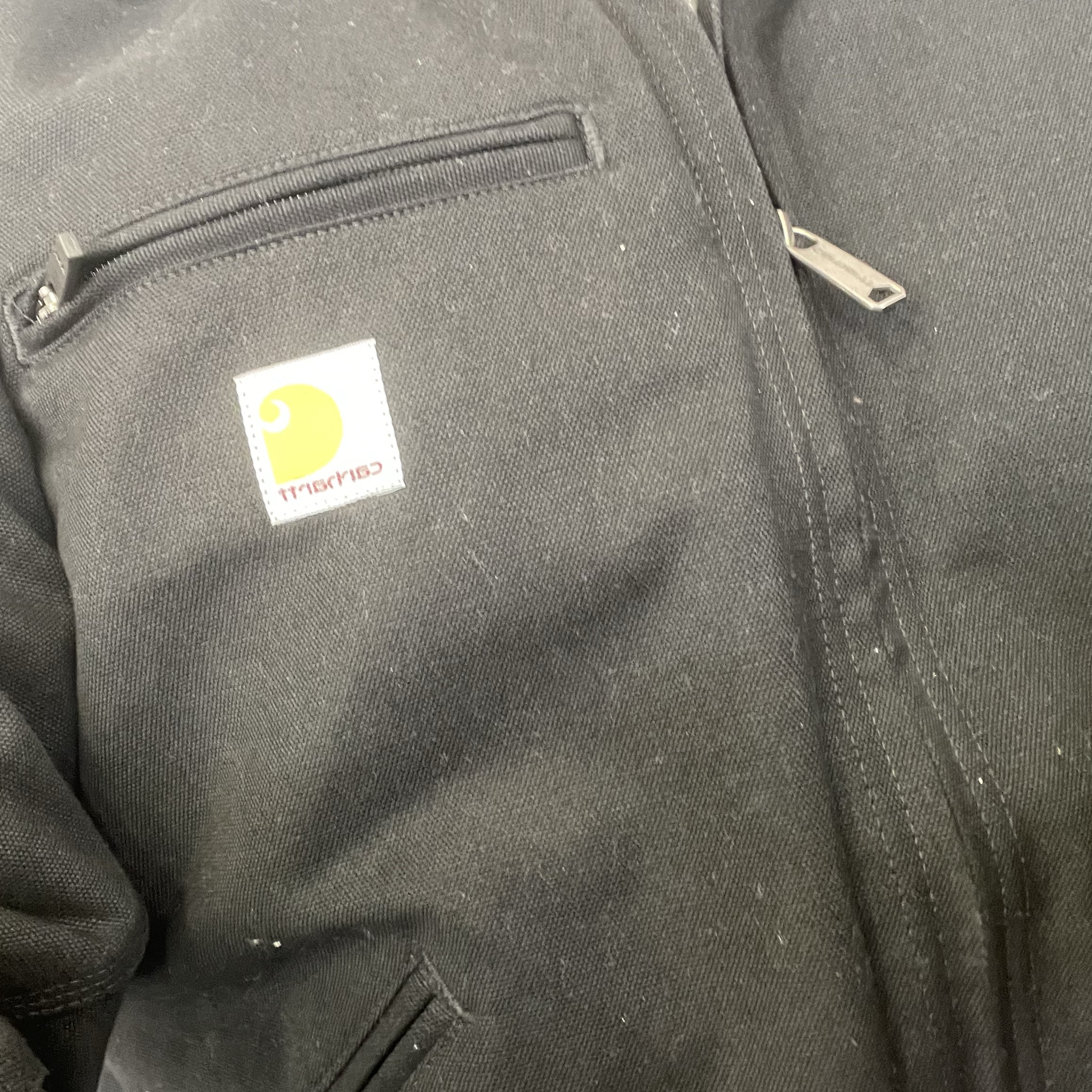 Carhartt Blanket Lined Relaxed Fit Regular Duck Detroit Jacket Black 착용 스타일