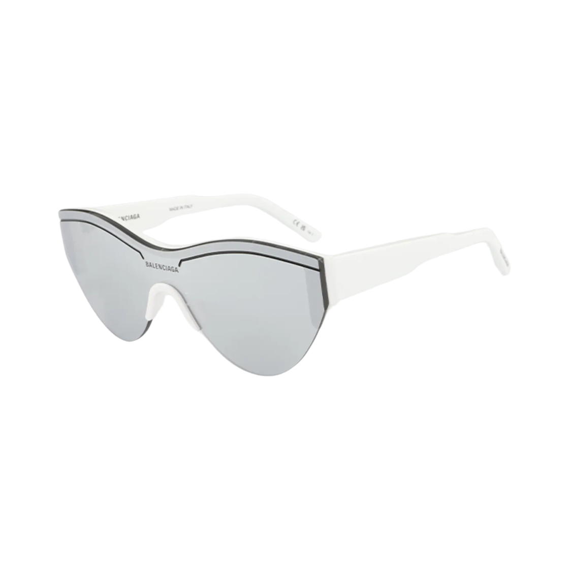 BB0004S005 Balenciaga Round Oval Sunglasses White