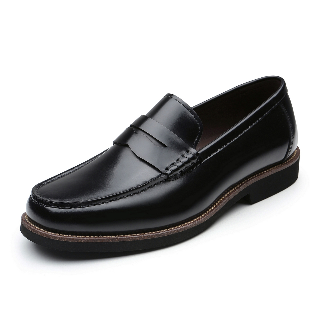 리차드 남성 투톤 웰트 페니로퍼 블랙(Richard Men’s Two-Tone Welt Penny Loafers Black) - 3