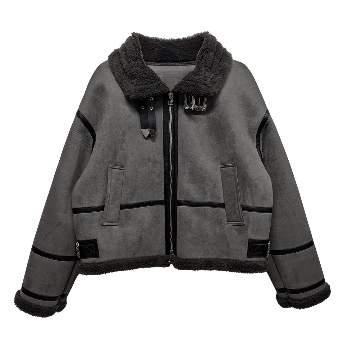 랜 아카이브 0086 더블 버클 웨스턴 무스탕 - 그레이(LAN ARCHIVE 0086 Double Buckle Western Mustang - Gray) - 1