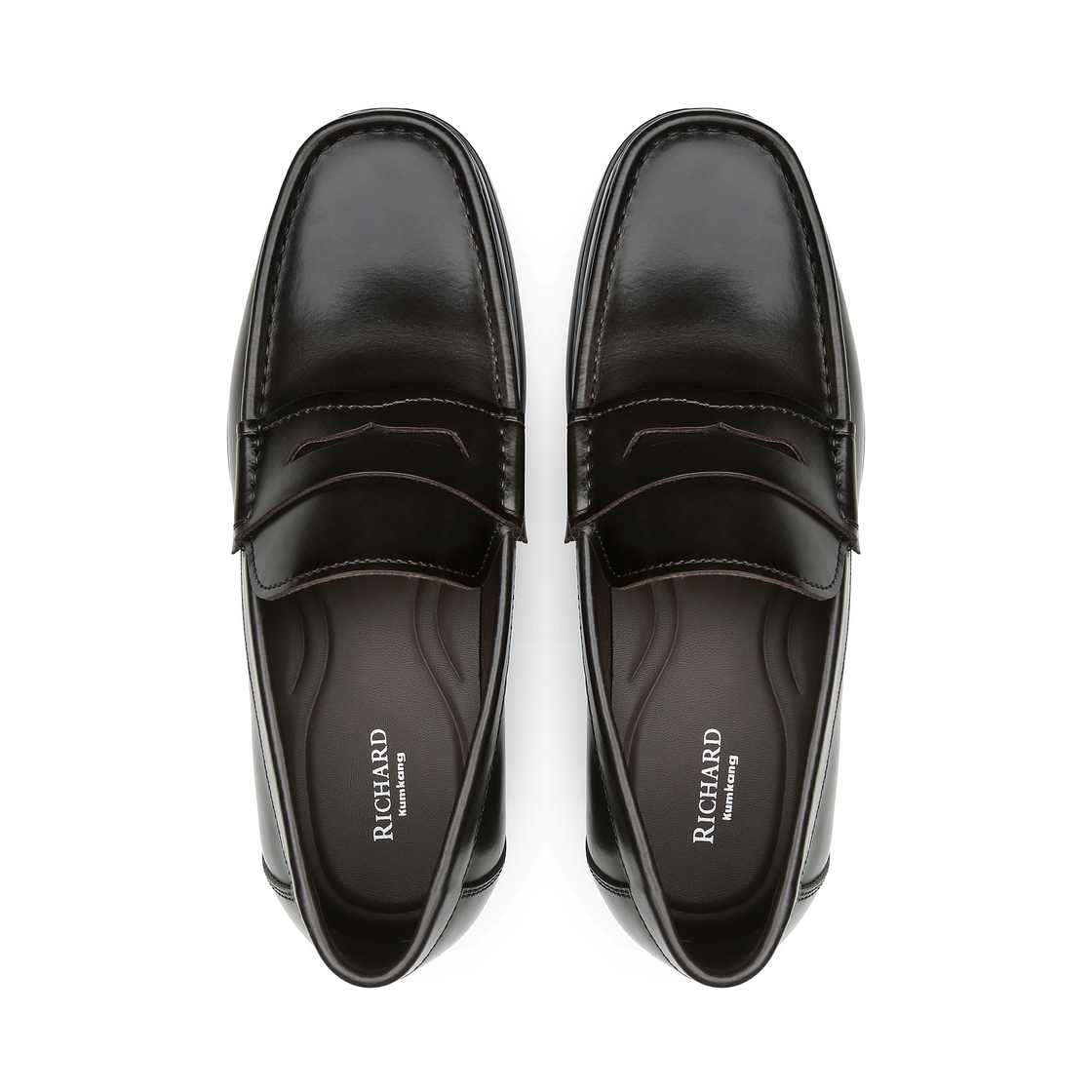 리차드 남성 스퀘어토 컴포트 페니로퍼 브라운(Richard Men’s Square-Toe Comfort Penny Loafers Brown) - 4