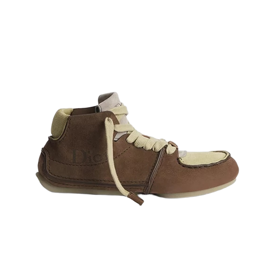 3BO397ACO-H716 Dior Roadie Lace-Up Boot Brown Nubuck Beige Suede