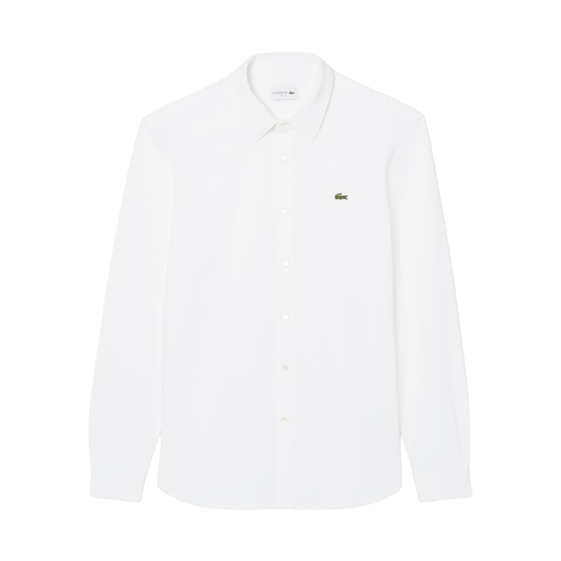 라코스테 슬림핏 코튼 피케 셔츠 화이트(Lacoste Slim Fit Cotton Pique Shirt White)