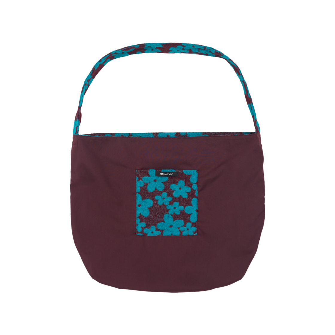 2ECB002BT mihev Reversible Flower Terry Bag Burgundy Teal
