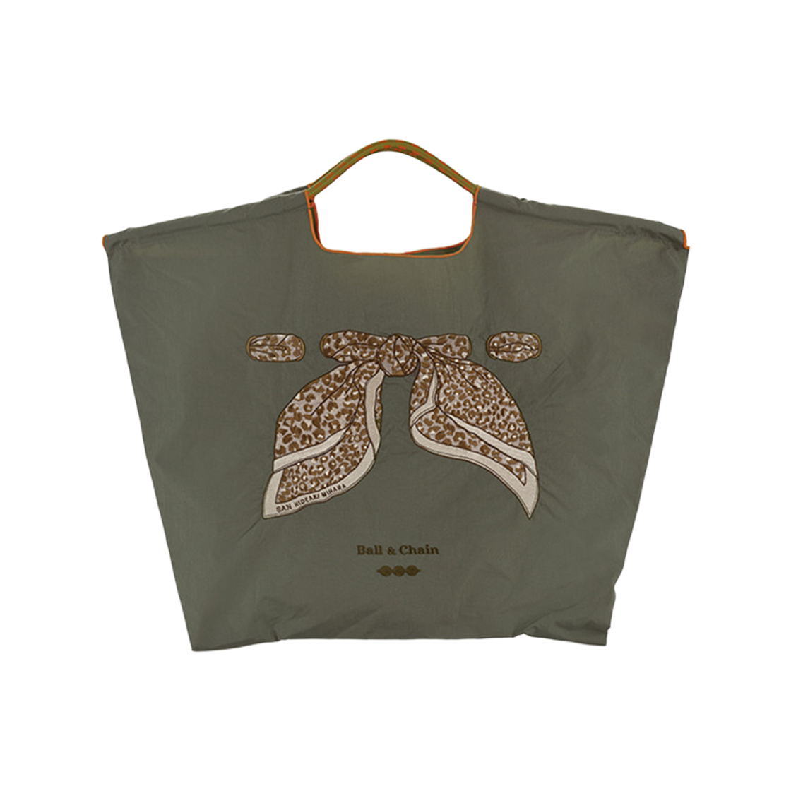 - Ball & Chain Leopard Scarf Eco Bag L Cool Gray