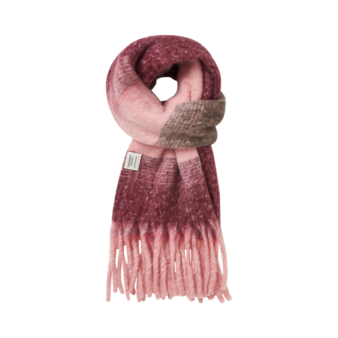 퍼머넌트 아카이브 브러쉬드 롱 니트 머플러 핑크