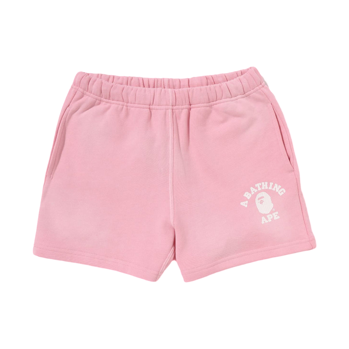 - (W) BAPE Vintage Washed College Sweatshorts Pink