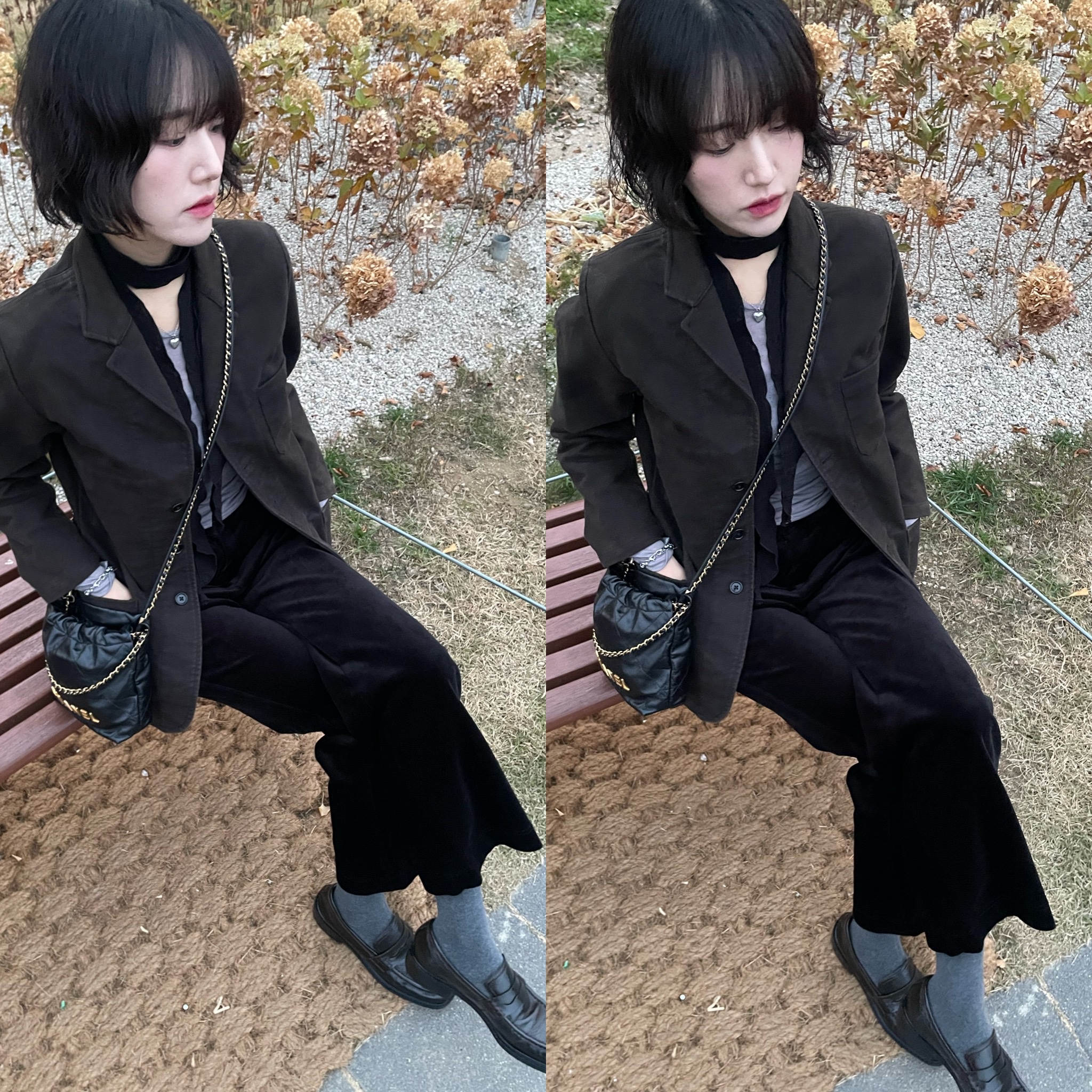 Cost per Kilo Teeth String Flare Skirt Charcoal, Adidas x Song for the Mute Country OG Grey Two Core Black 착용 스타일 - 4