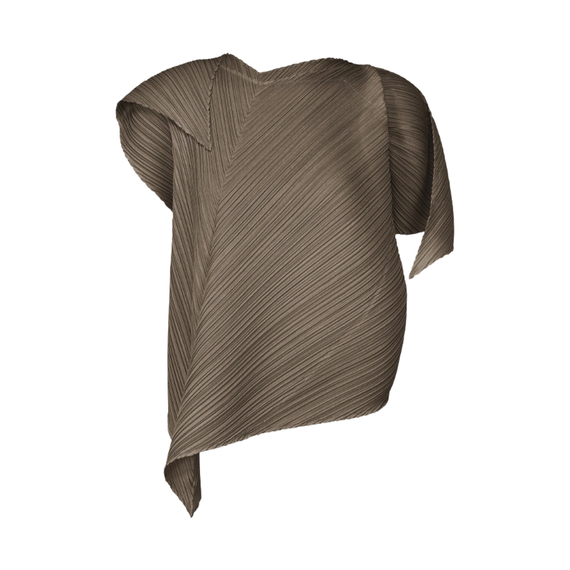 PP56-JK461-47 (W) Pleats Please Issey Miyake Flare Top Grayish Brown