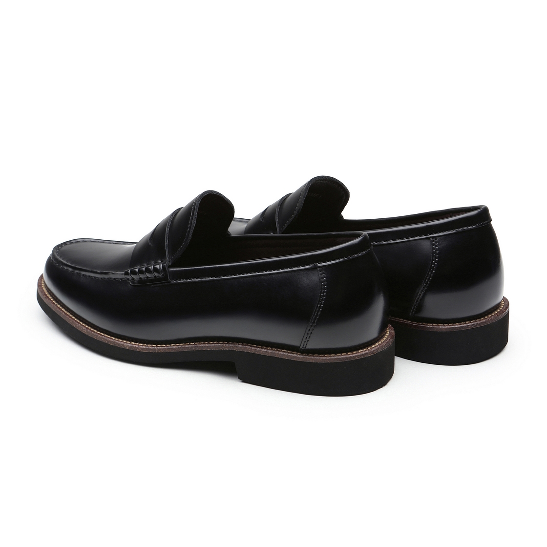 리차드 남성 투톤 웰트 페니로퍼 블랙(Richard Men’s Two-Tone Welt Penny Loafers Black) - 5