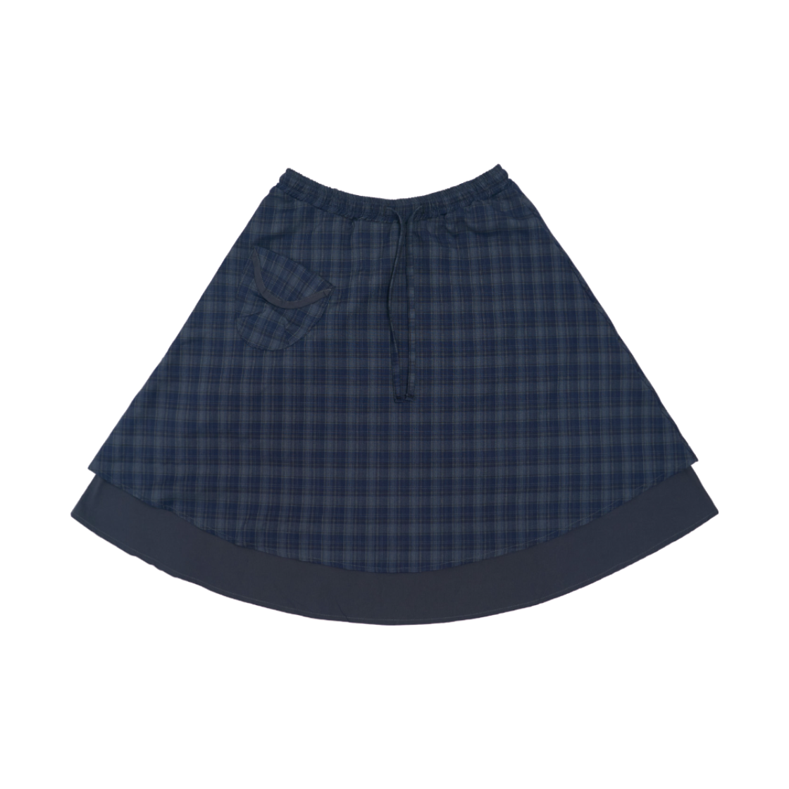 2ECSK001N mihev Check Pocket Midi Skirt Navy