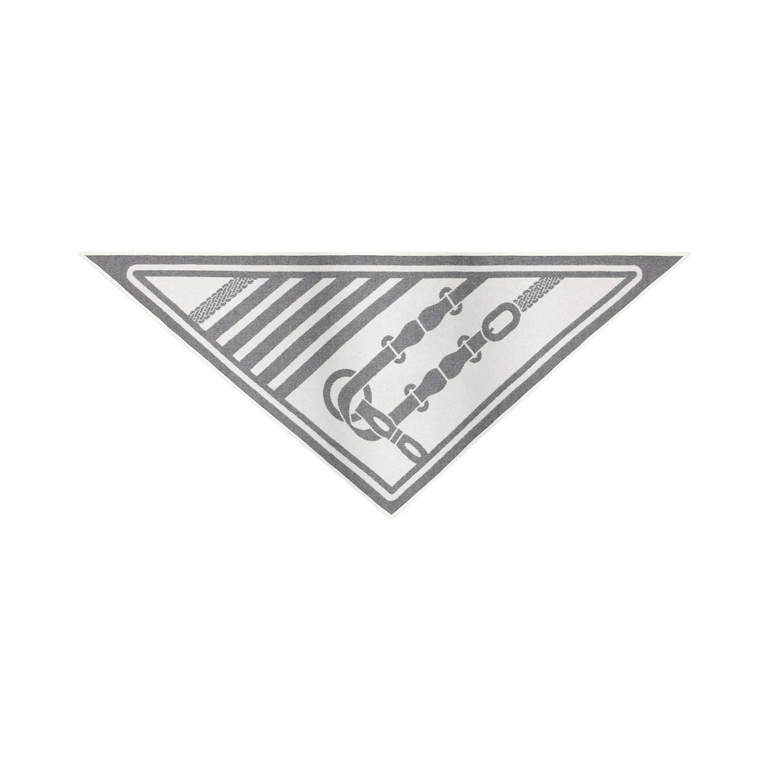 (W) 에르메스 코칭 더블 페이스 트라이앵글 스카프 그리 플라넬 이보아르((W) Hermes Coaching Double Face Triangle Scarf Gris Flanelle Ivoire) - 2