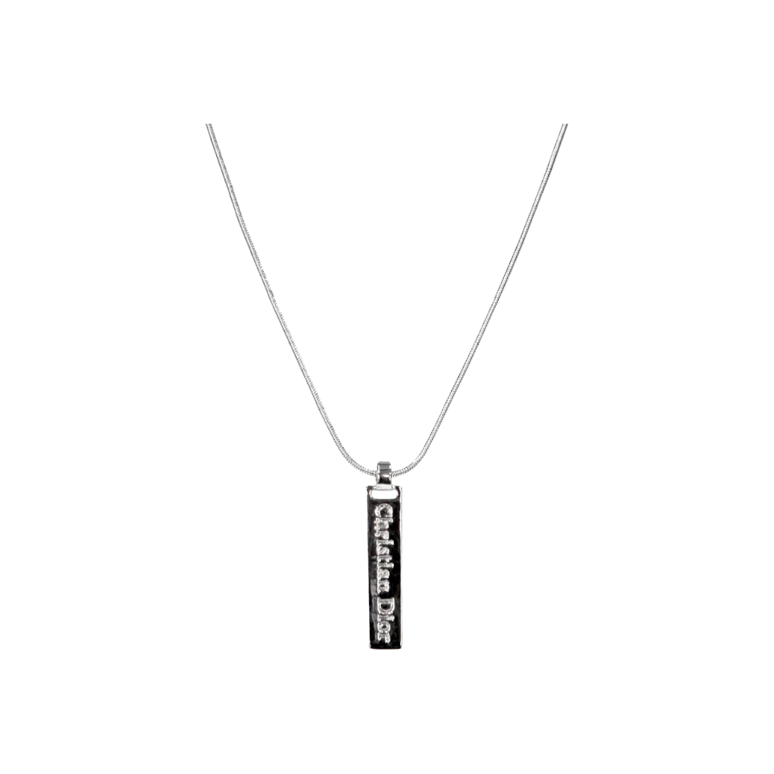 디올 크리스찬 디올 플레이트 실버 목걸이 A-B44912(Dior Christian Dior Silver Plate Necklace A-B44912) - 1