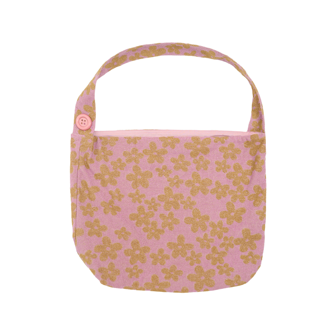 미헤브 리버시블 플라워 테리 백 핑크 올리브(mihev Reversible Flower Terry Bag Pink Olive)