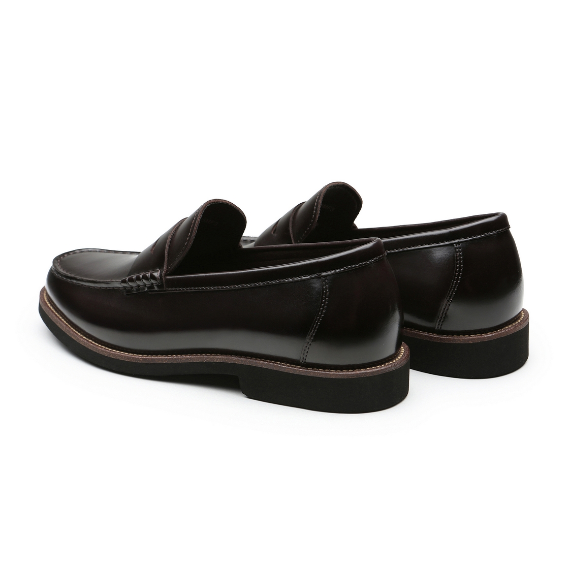리차드 남성 투톤 웰트 페니로퍼 브라운(Richard Men’s Two-Tone Welt Penny Loafers Brown) - 5