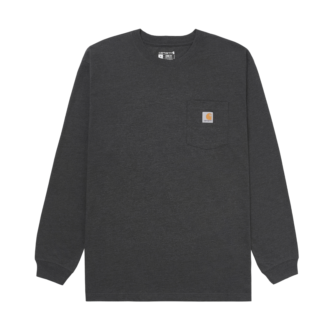 K126-CRH Carhartt Loose Fit Heavyweight Regular Long Sleeve Pocket T-Shirt Carbon Heather