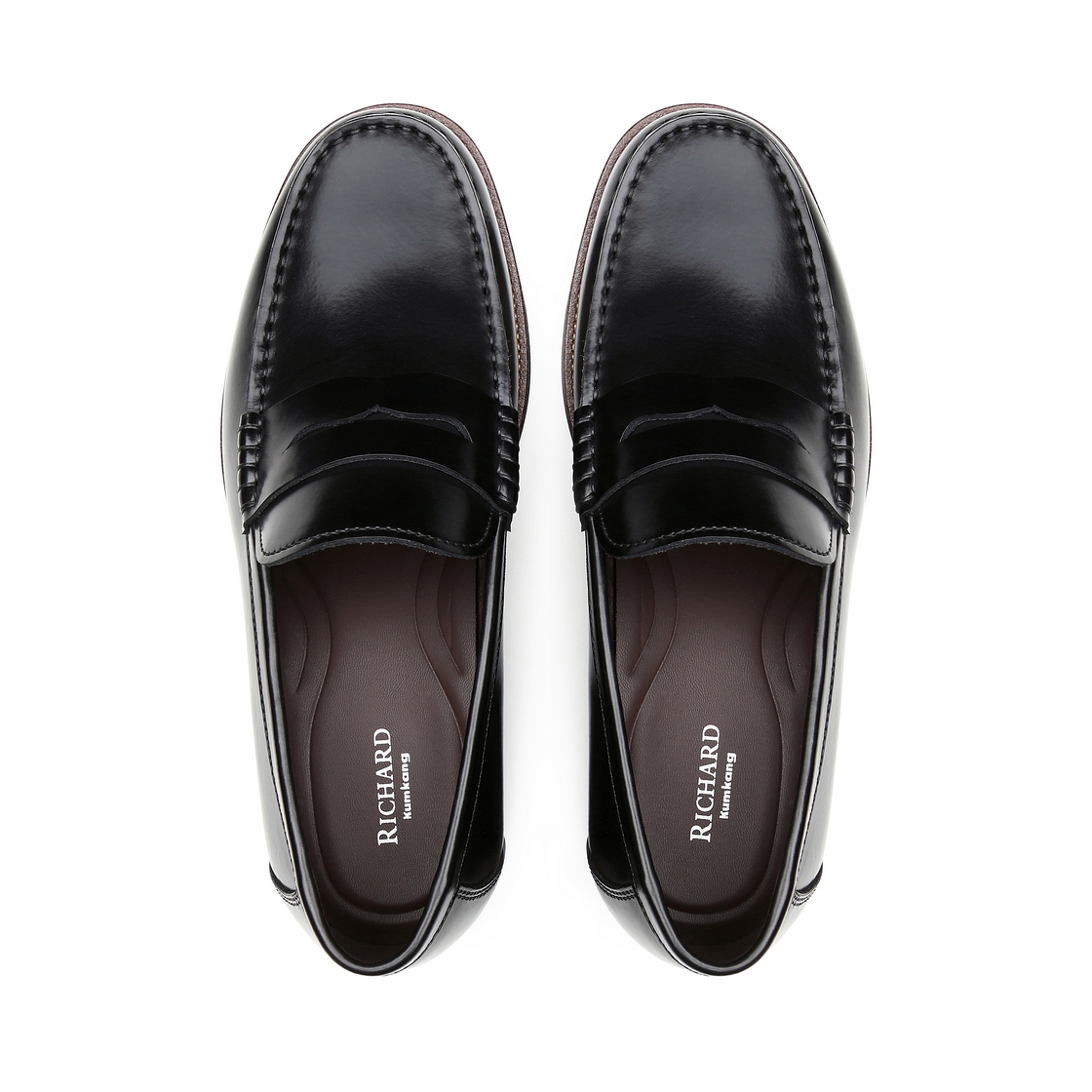 리차드 남성 투톤 웰트 페니로퍼 블랙(Richard Men’s Two-Tone Welt Penny Loafers Black) - 4