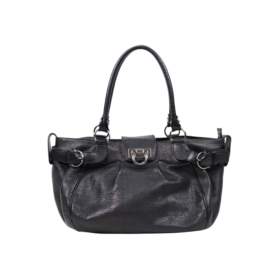 IT3QS2N87FBA Salvatore Ferragamo Black Gancini Shoulder Bag C-A44118