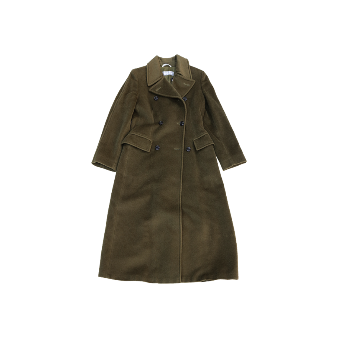ITQTQ9G3GMSN Max Mara Khaki Double-Breasted Wool Coat C-C44536