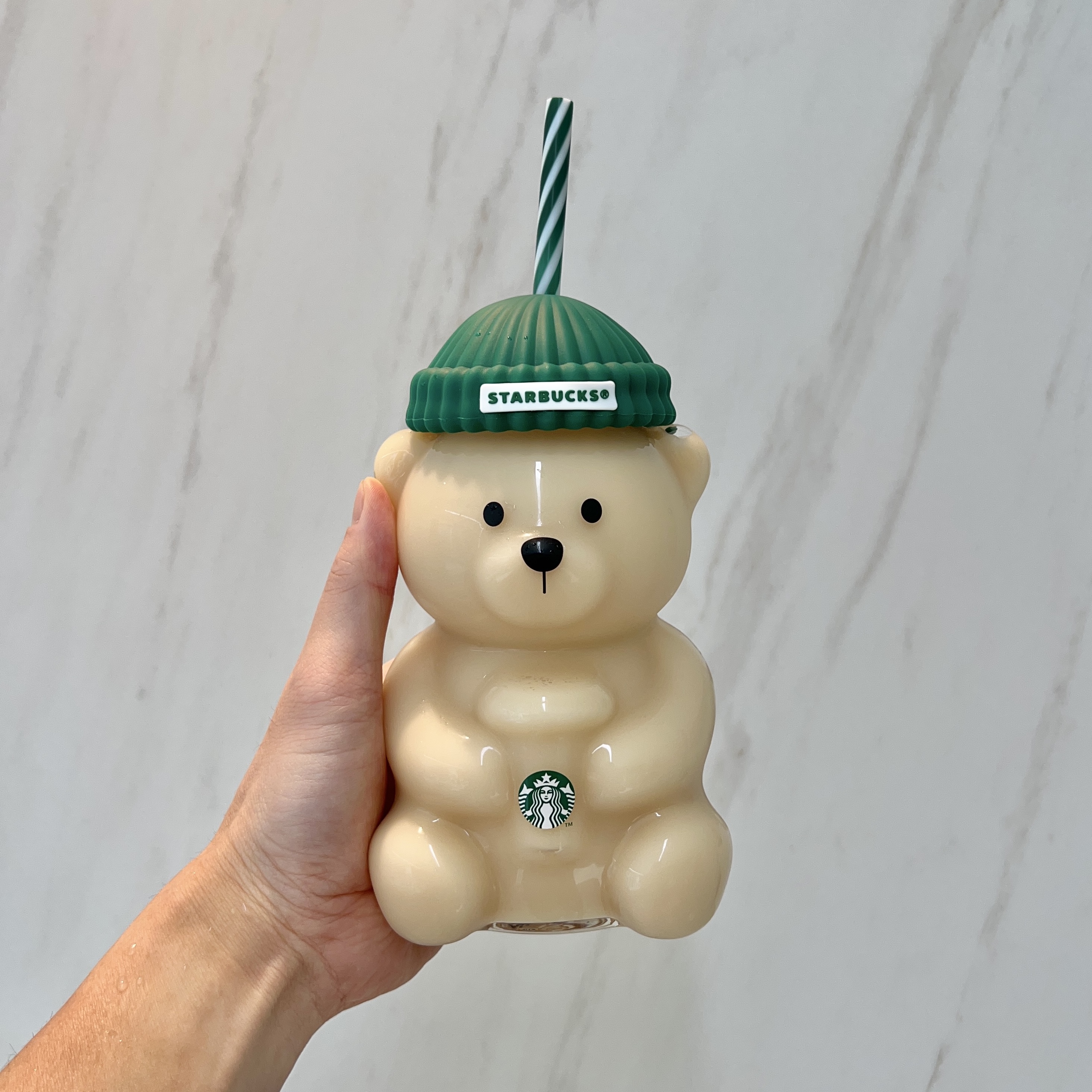 Starbucks Autumn Bearista Glass Cold Cup 591ml 착용 스타일