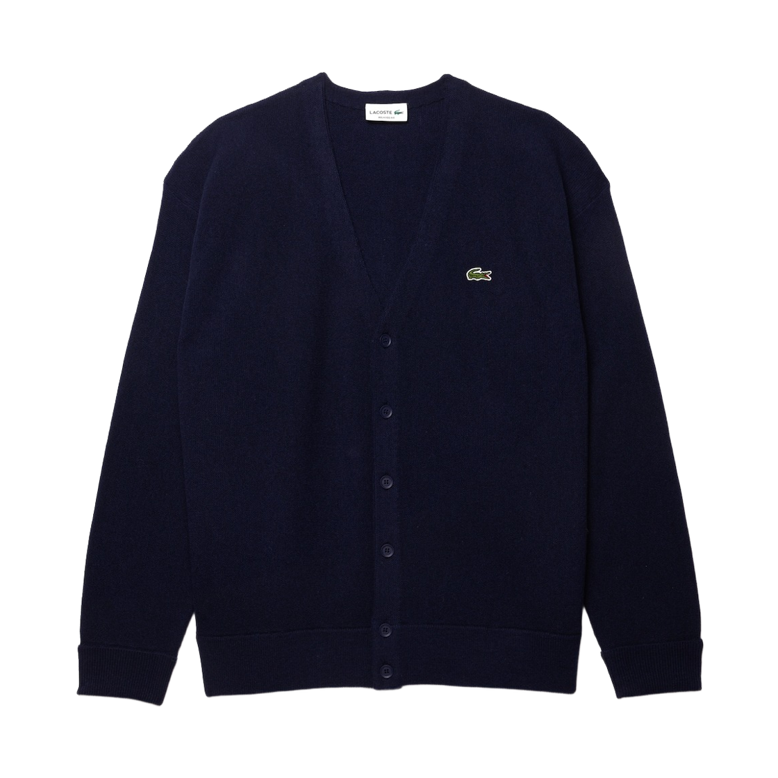 라코스테 릴렉스드 핏 울 가디건 네이비 블루(Lacoste Relaxed Fit Wool Cardigan Navy Blue) - 1