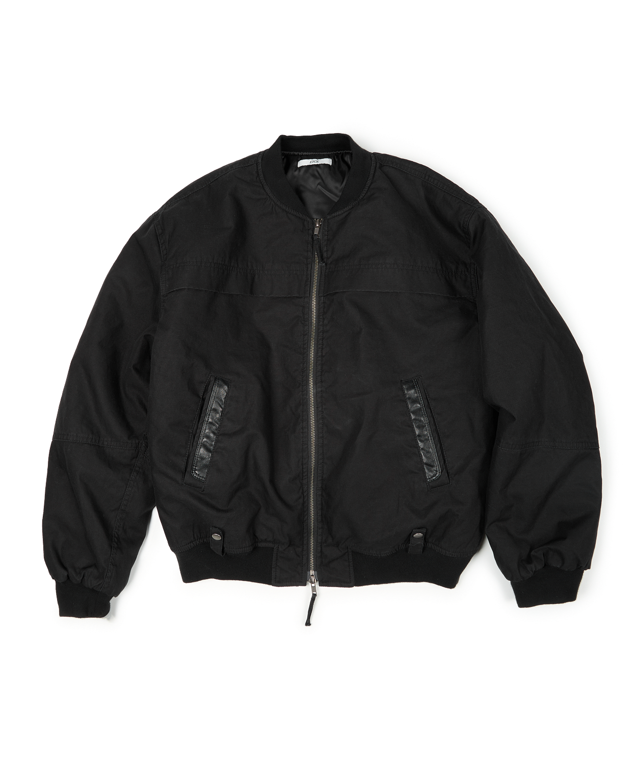 이티씨이 워시드 봄버 자켓 워시드 블랙(ETCE Washed Bomber Jacket Washed Black)