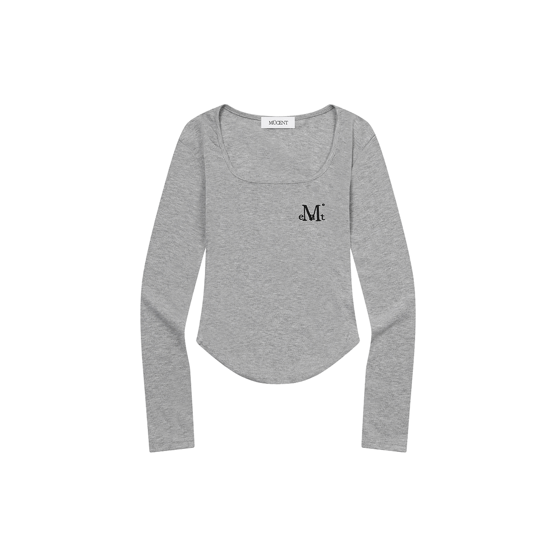 무센트 에이나 슬림핏 스퀘어넥 굴림티 (4컬러) 그레이(MUCENT Aeina Slim Fit Square Neck T (4Color) Gray)