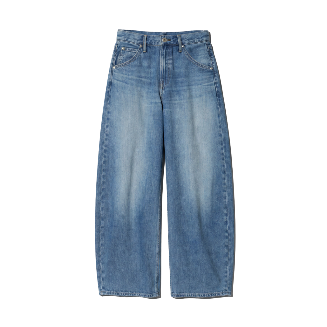 (W) 유니클로 배기 커브 진 숏 블루 - JP((W) Uniqlo Baggy Curve Jeans Short Blue - JP)
