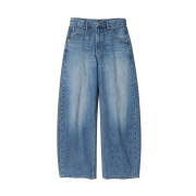 (W) Uniqlo Baggy Curve Jeans Short Blue - JP