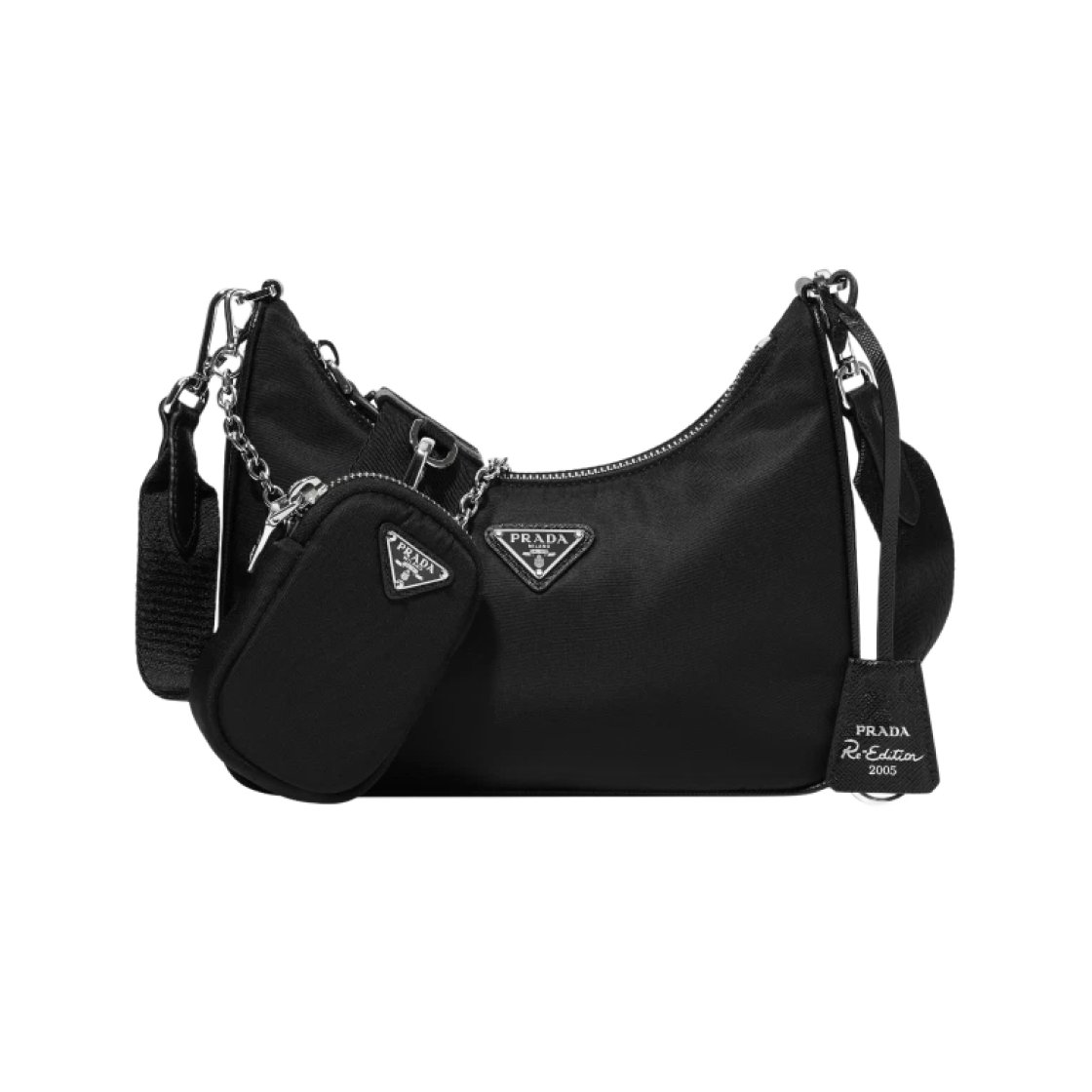 1BH204-064/R064-F0002 Prada Re-Edition 2005 Re-Nylon Shoulder Bag Black