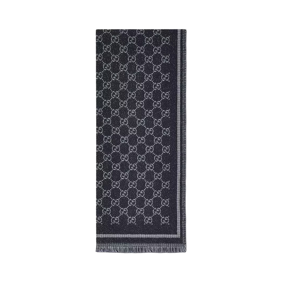 839035-3GAMQ-1468 (W) Gucci GG Wool Muffler Dark Blue