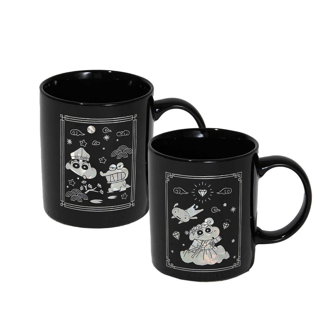 댄꼼마 x 짱구 자개 짱구&짱아컵 세트(2P)(DANCOMMA × Crayon Shin-chan & Himawari Mother-of-Pearl Cup Set (2P))