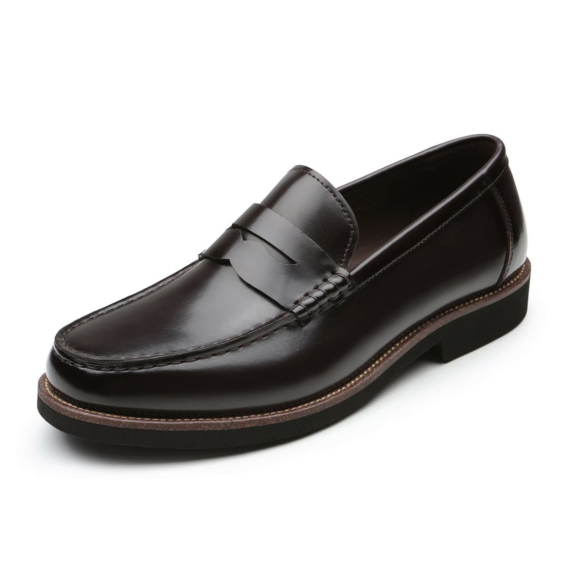 리차드 남성 투톤 웰트 페니로퍼 브라운(Richard Men’s Two-Tone Welt Penny Loafers Brown) - 3