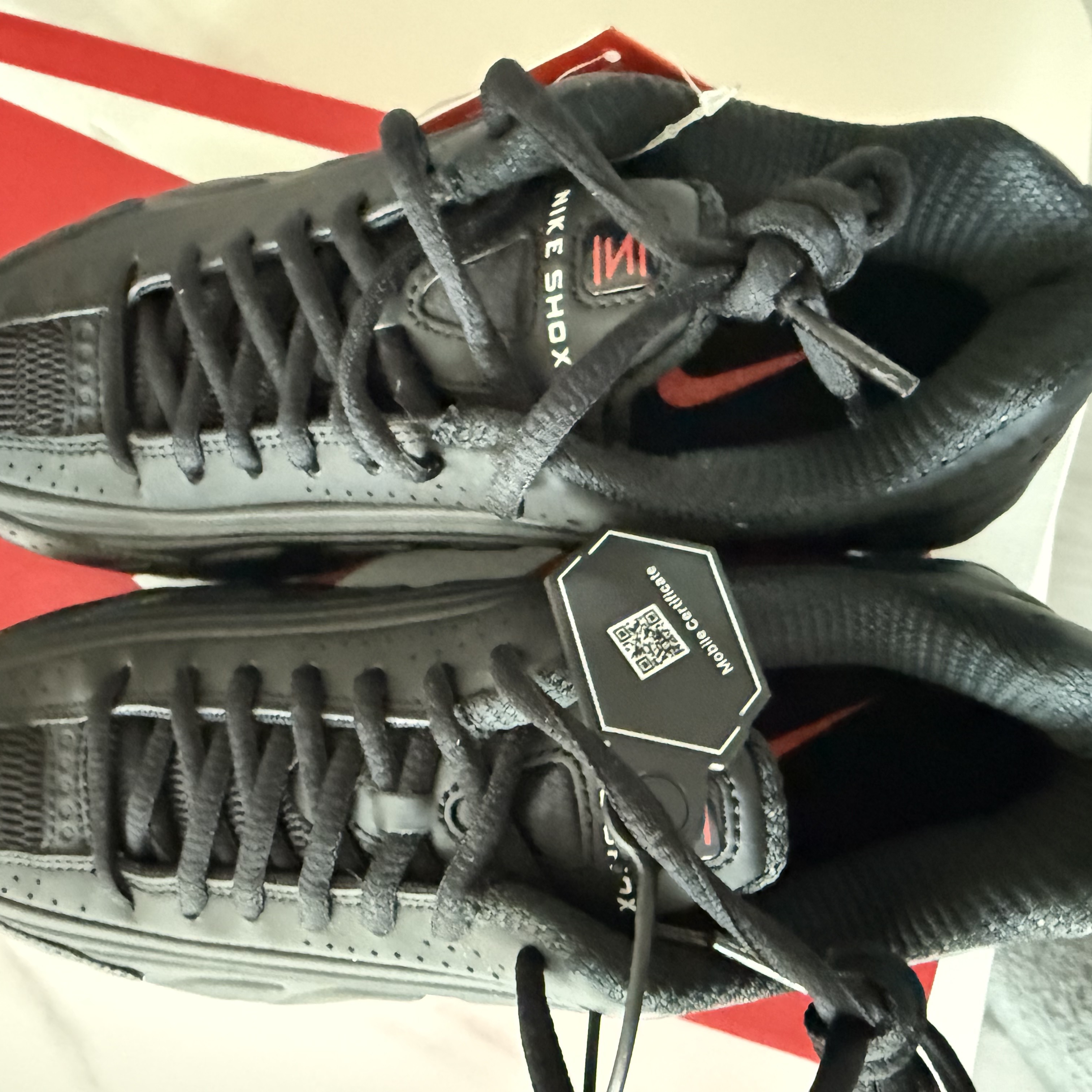 (W) Nike Shox R4 Black 착용 스타일 - 2