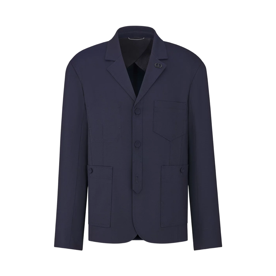 313C203A1056-C540 Dior Virgin Wool Blend Workwear Jacket Navy Blue