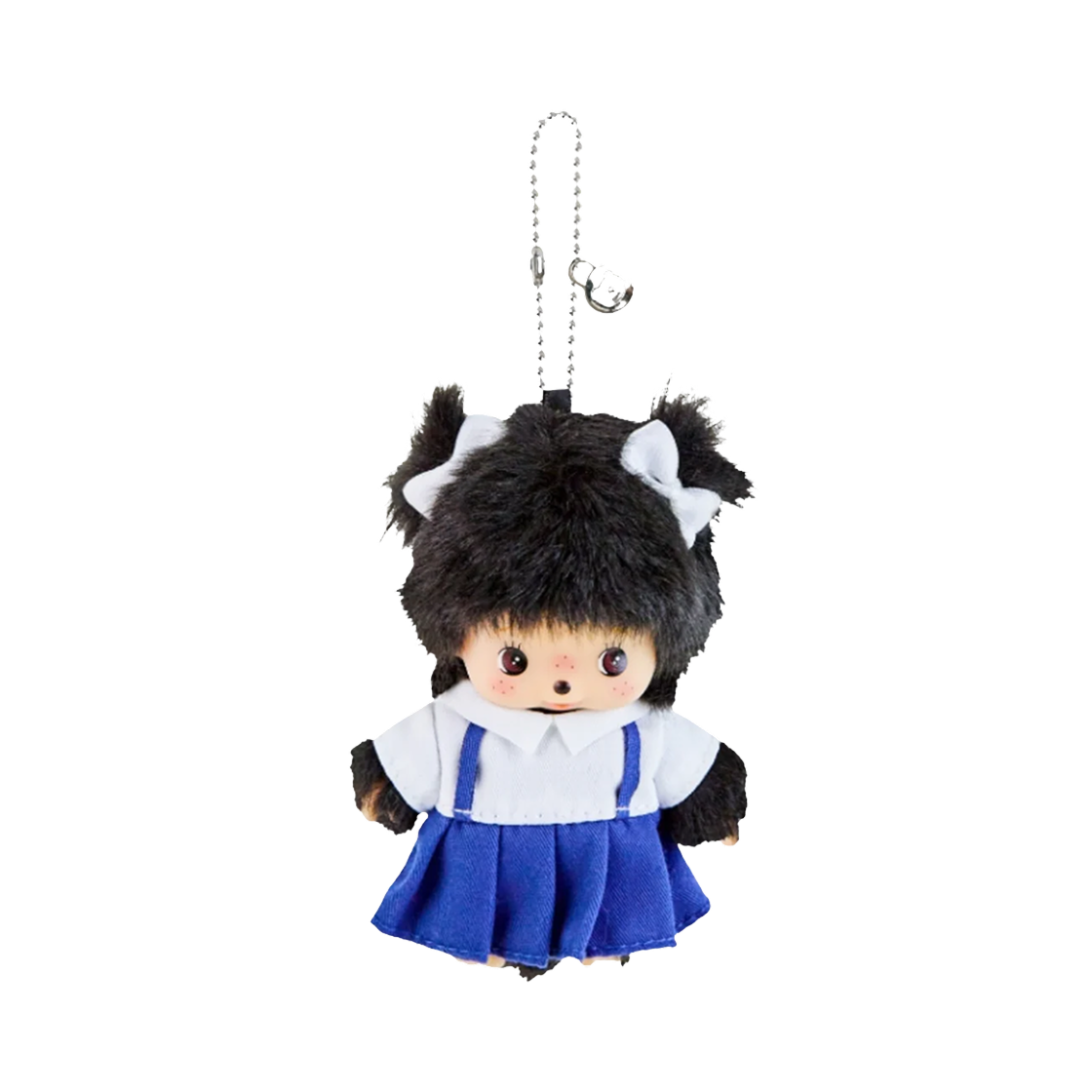 몬치치 타이 스쿨 유니폼 베비치치 걸 키체인 화이트(Monchhichi Thai School Uniform Bebichhichi Girl Keychain White) - 1