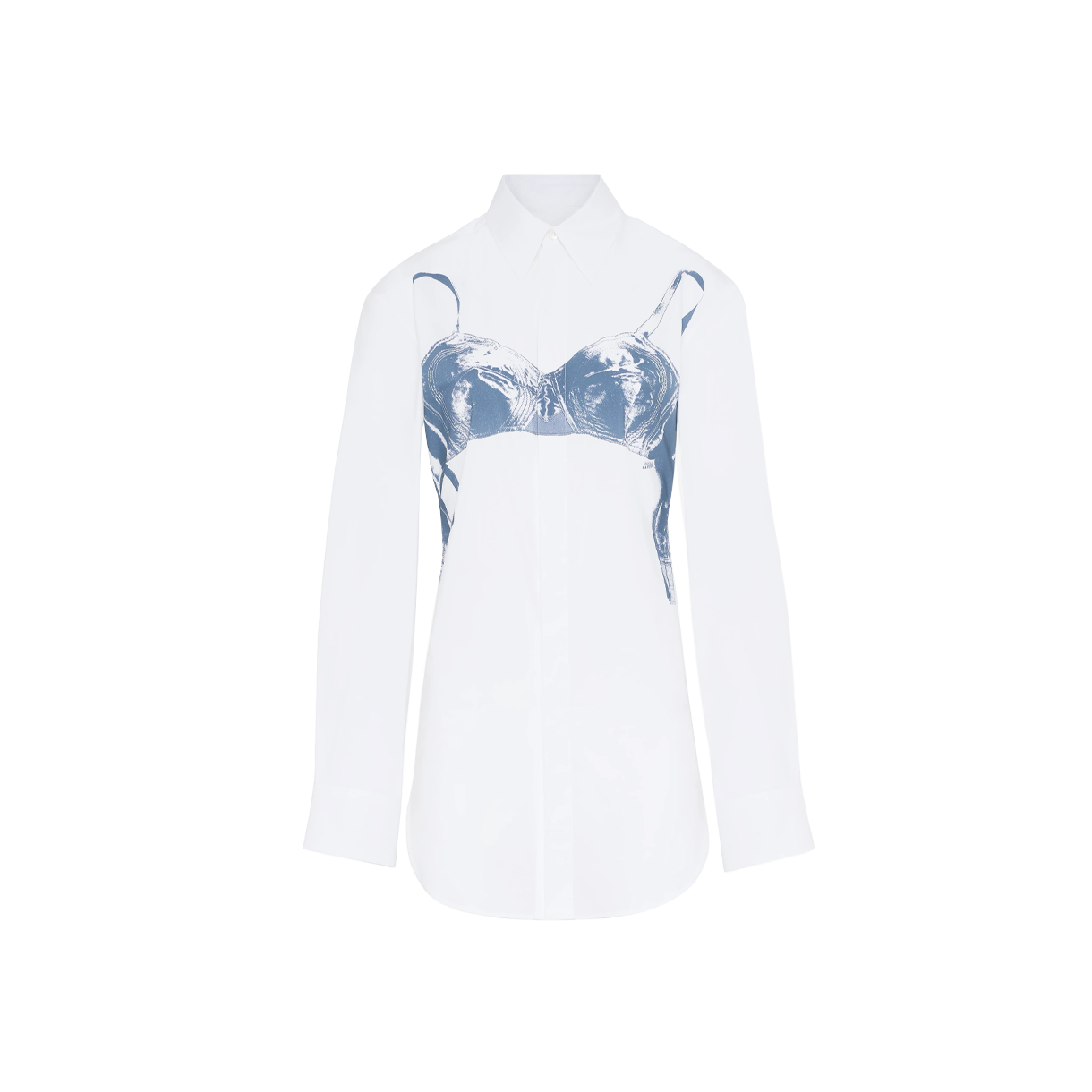 장 폴 고티에 우먼 셔츠 프린티드 "Scanned Bra" 화이트 - 26SS(Jean Paul Gaultier Women Shirt Printed "Scanned Bra" White - 26SS)