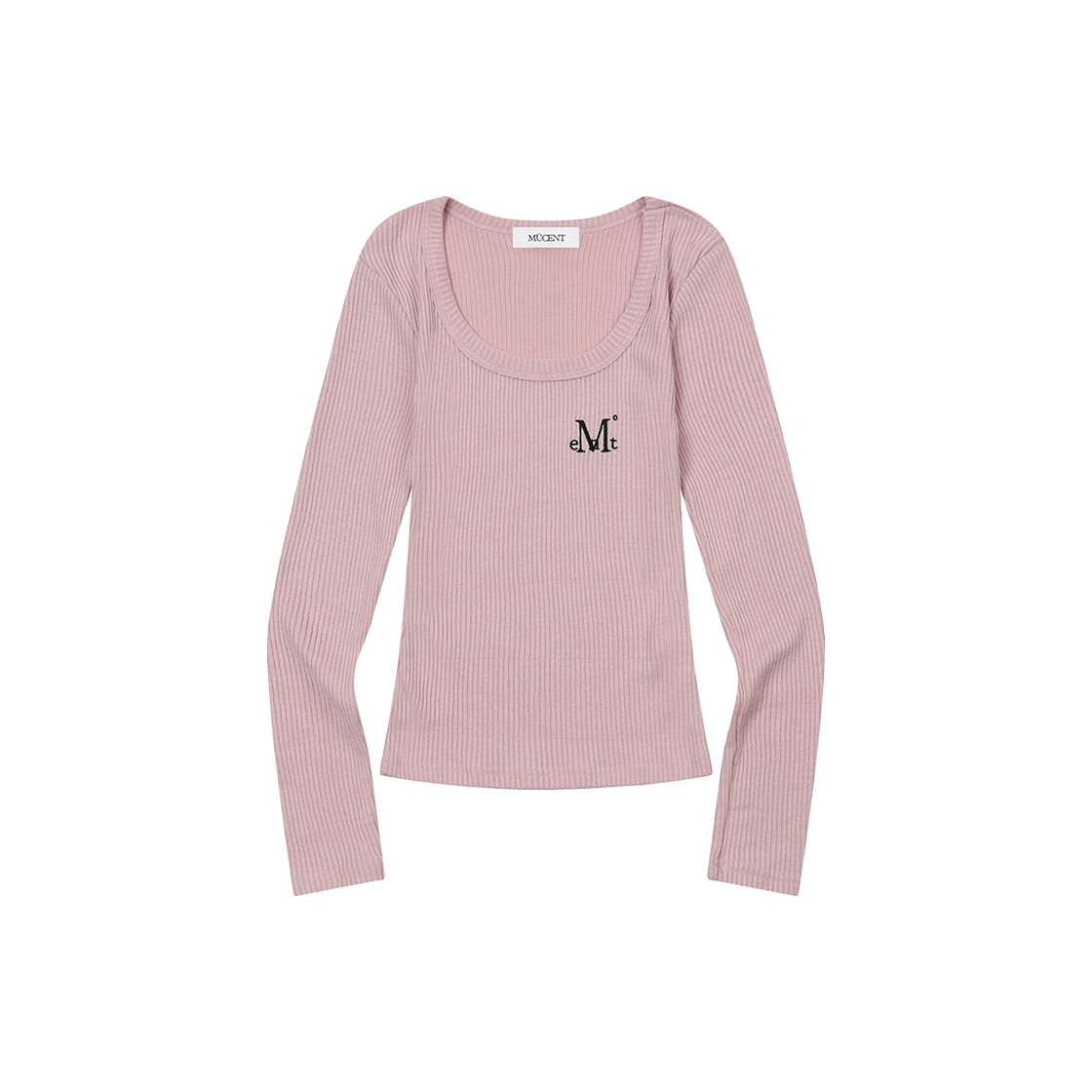무센트 에라 유넥 골지 긴팔 티 (6컬러) 핑크(MUCENT Era U-Neck Long Sleeve T (6Color) Pink)