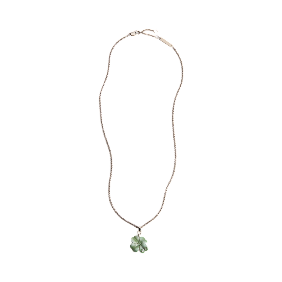 디올 트레플 펜던트 네클리스 레진 실버 그린(Dior Trefle Pendant Necklace Resin Silver Green) - 1